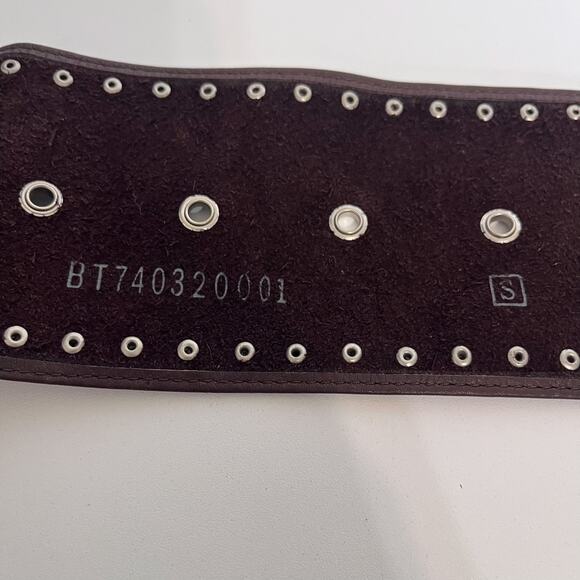 Fossil Boho Leather Womens Statement Belt Size S Brown Grommets Hippie Western - Picture 5 of 6